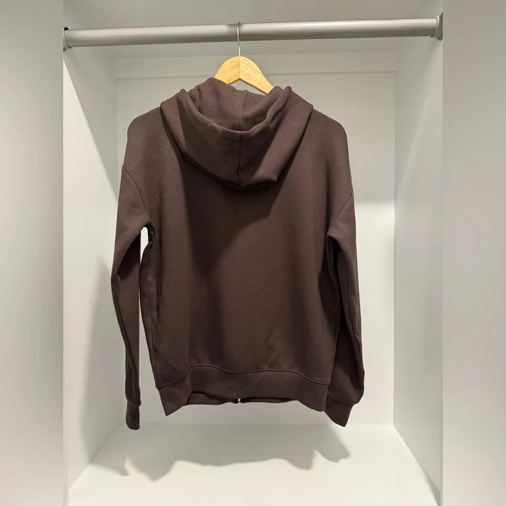 NEW Alex Eagle X J.Crew scuba-knit full-zip hoodie chocolate patch CO751 $168
